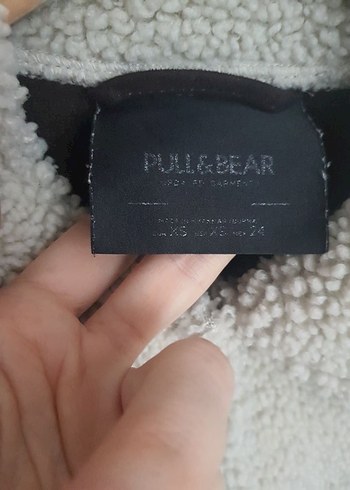 Pull and Bear Bej Kadın Peluş Midi Ceket