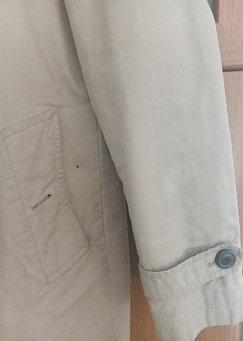 Bej Düğmeli Erkek Trençkot - Görsel 4