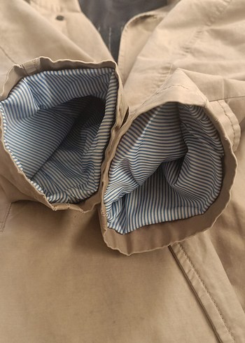 Bej Düğmeli Erkek Trençkot - Görsel 17