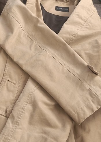 Bej Düğmeli Erkek Trençkot - Görsel 16