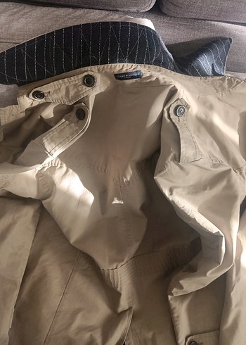 Bej Düğmeli Erkek Trençkot - Görsel 8