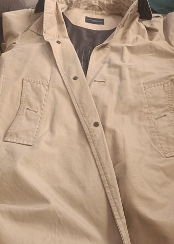 Bej Düğmeli Erkek Trençkot - Görsel 14