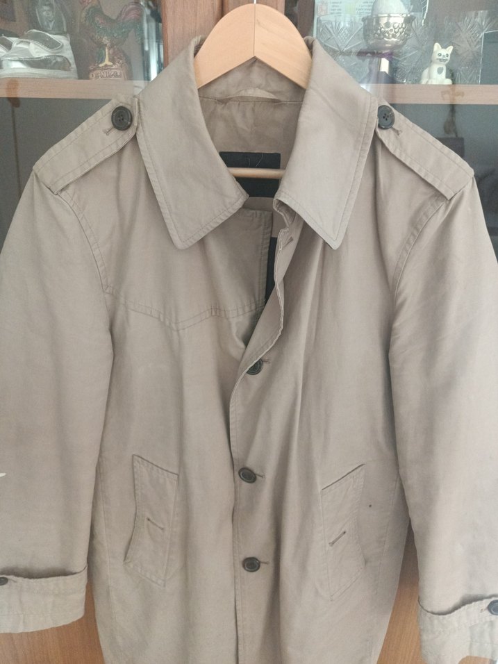 Bej Düğmeli Erkek Trençkot - Görsel 5