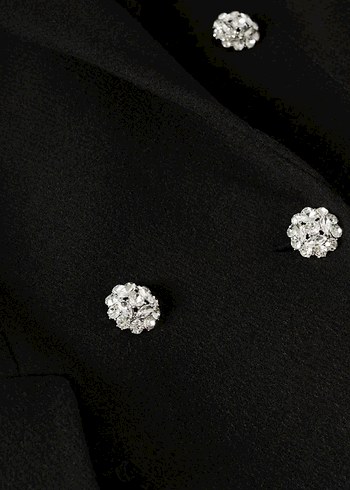 Mango Mücevher Taşlı Yün Palto - Görsel 8