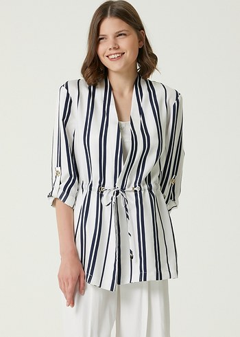 Network Laçivert Çizgili Ceket - Görsel 2