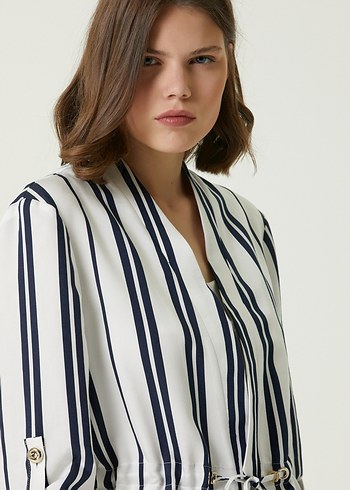 Network Laçivert Çizgili Ceket - Görsel 6