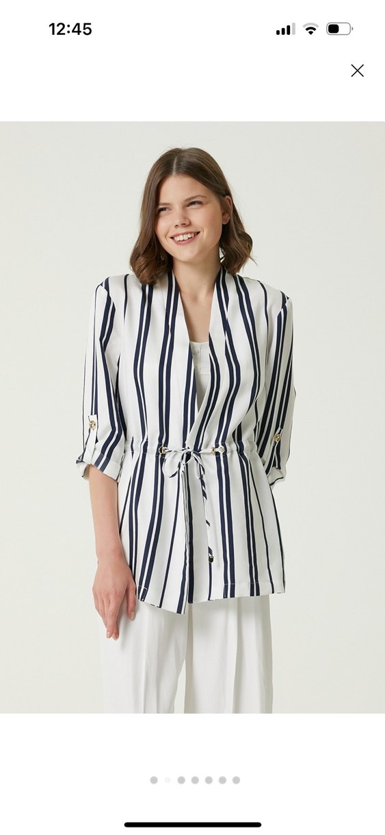 Network Laçivert Çizgili Ceket - Görsel 2