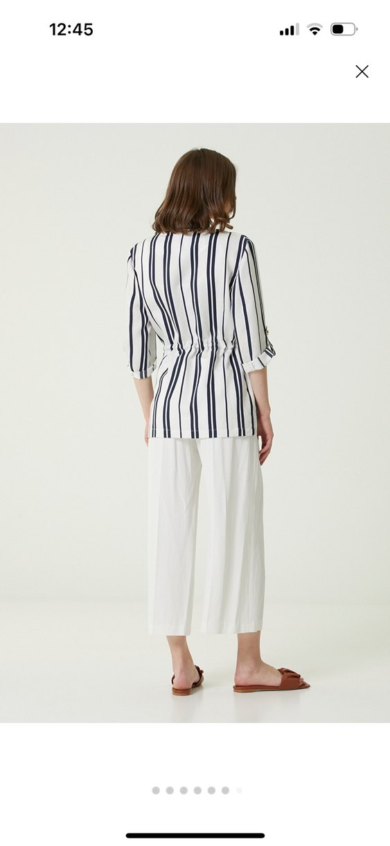 Network Laçivert Çizgili Ceket - Görsel 5