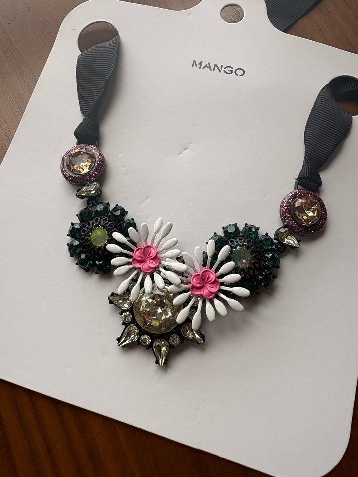 Çiçekli Mini Boncuklu Bohem Kadın Kolye - Görsel 2