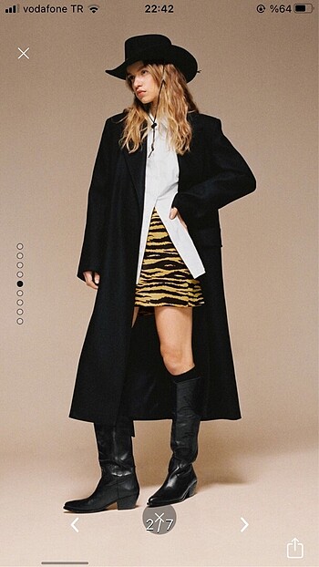 Mango Mango Yün Oversize Siyah Kaban
