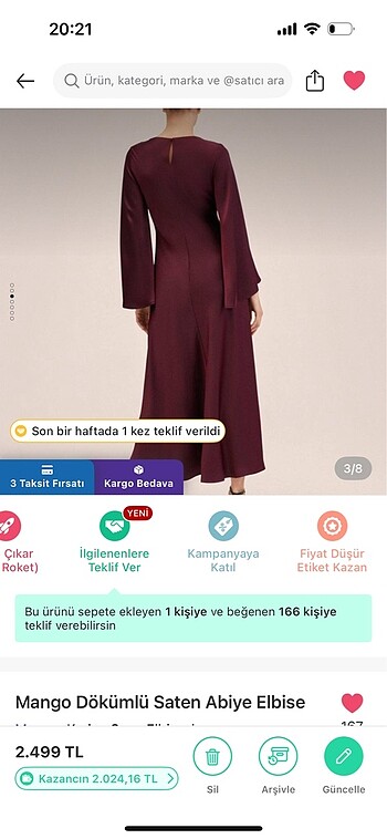 xl Beden Mango Bordo Elbise