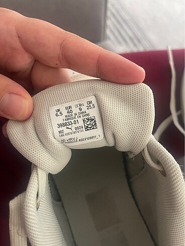 40 Beden ten rengi Renk Puma spor ayakkabı