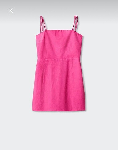 Mango pembe keten elbise