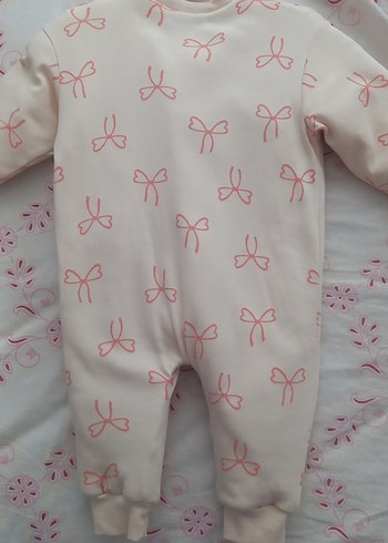 Bebek Kız Tulum Beyaz Fiyonklu e bebek - Görsel 3