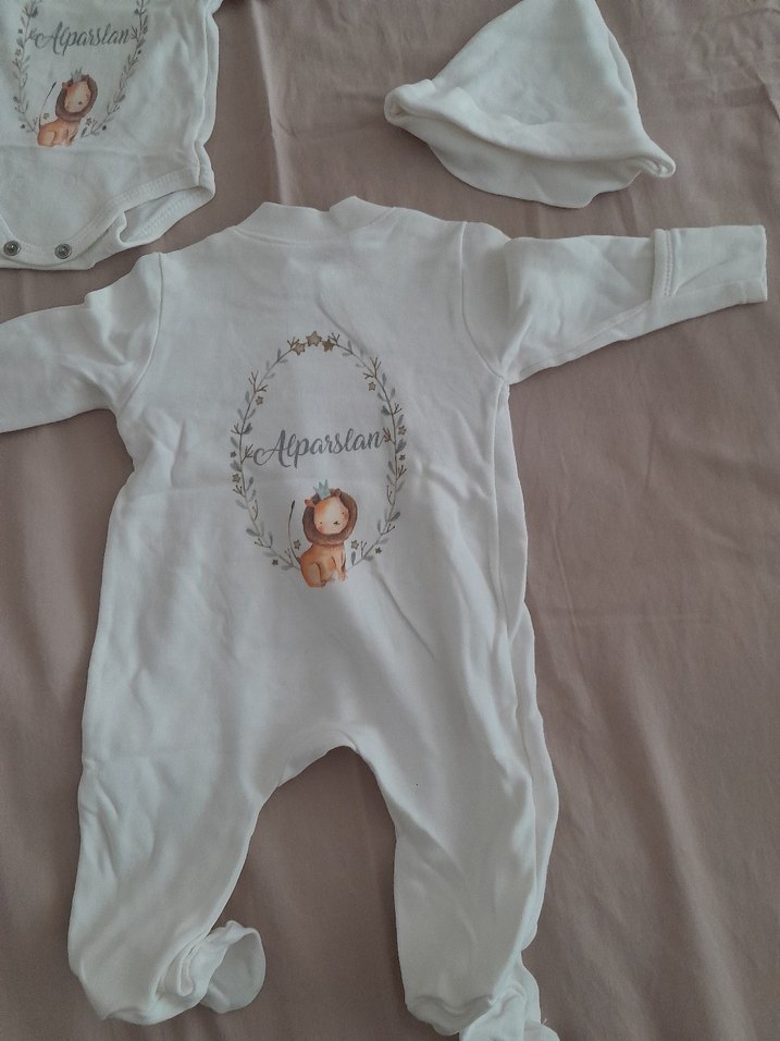 Bebek Erkek Beyaz Pamuklu Bohem Takım - Görsel 3