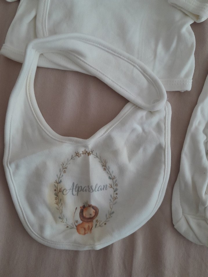 Bebek Erkek Beyaz Pamuklu Bohem Takım - Görsel 5