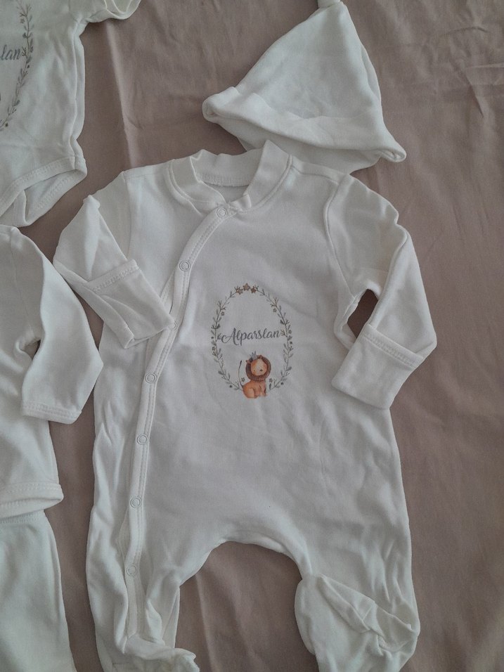 Bebek Erkek Beyaz Pamuklu Bohem Takım - Görsel 2
