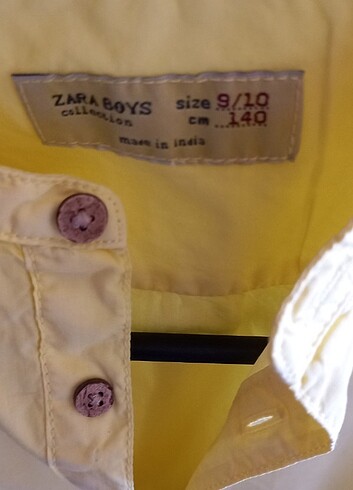 10 Yaş Beden sarı Renk Zara 9-10 yaş gömlek