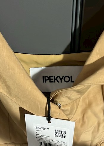 Bej Keten Askılı Salaş Uzun Elbise - Görsel 3