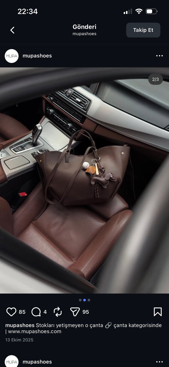 Bordo Deri Kadın Çanta - Görsel 5