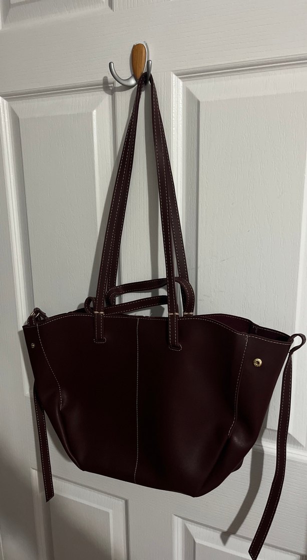 Bordo Deri Kadın Çanta - Görsel 4