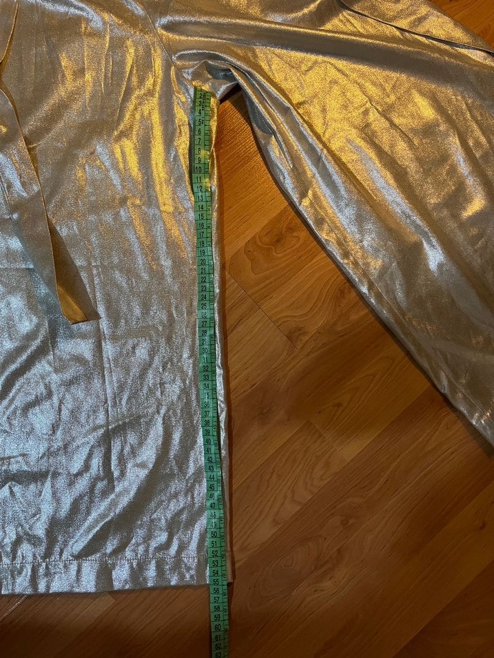 Parlak Altın Midi Kadın Pantolon - Görsel 3