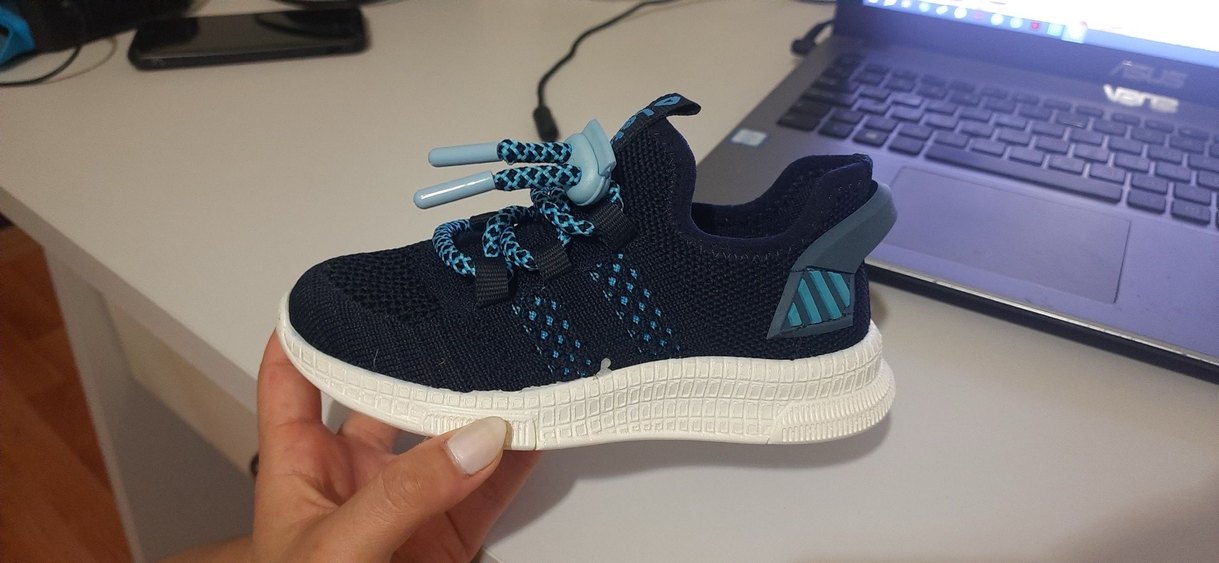 Çocuk Mavi Desenli Spor Ayakkabı - Görsel 4