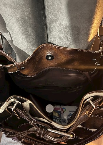 Kahverengi Zebra Desenli Deri Kadın Çanta - Görsel 4