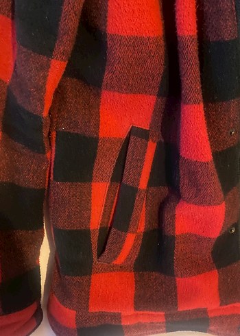 Fermuarlı ,#Kırmızı Ekose #Erkek Midi #Ceket - Görsel 3