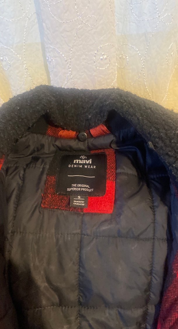 Fermuarlı ,#Kırmızı Ekose #Erkek Midi #Ceket - Görsel 2