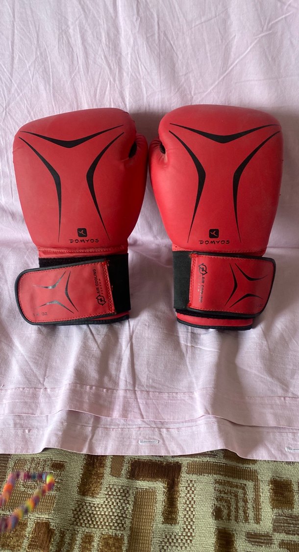 Kırmızı Deri Erkek Boks Eldiveni Velcro - Görsel 4