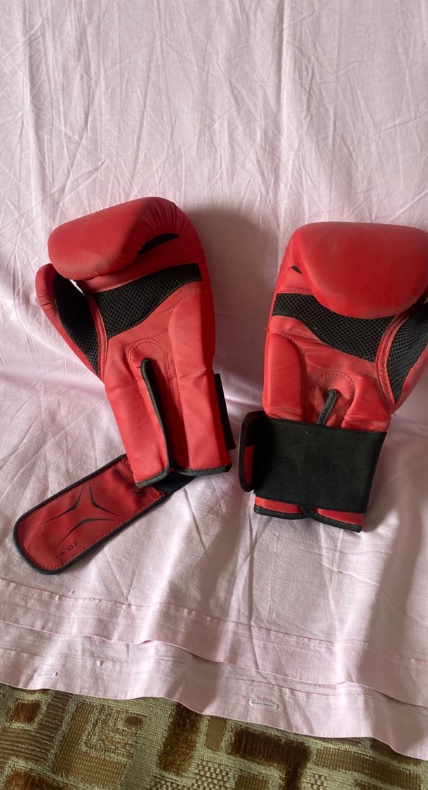 Kırmızı Deri Erkek Boks Eldiveni Velcro - Görsel 2