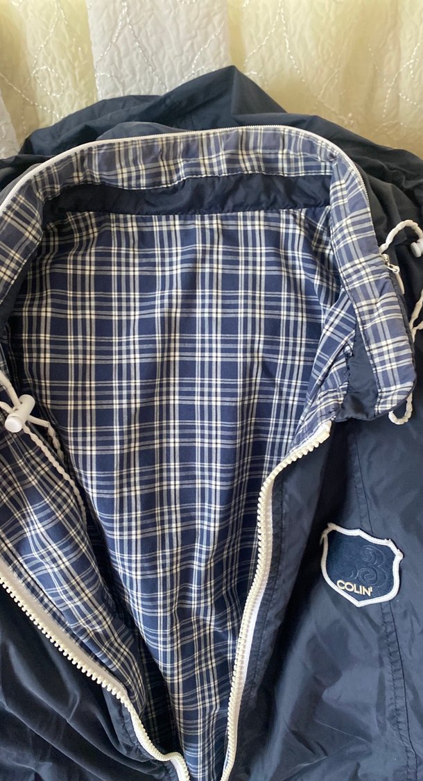 Mavi Erkek Midi Yağmurluk Fermuarlı - Görsel 2