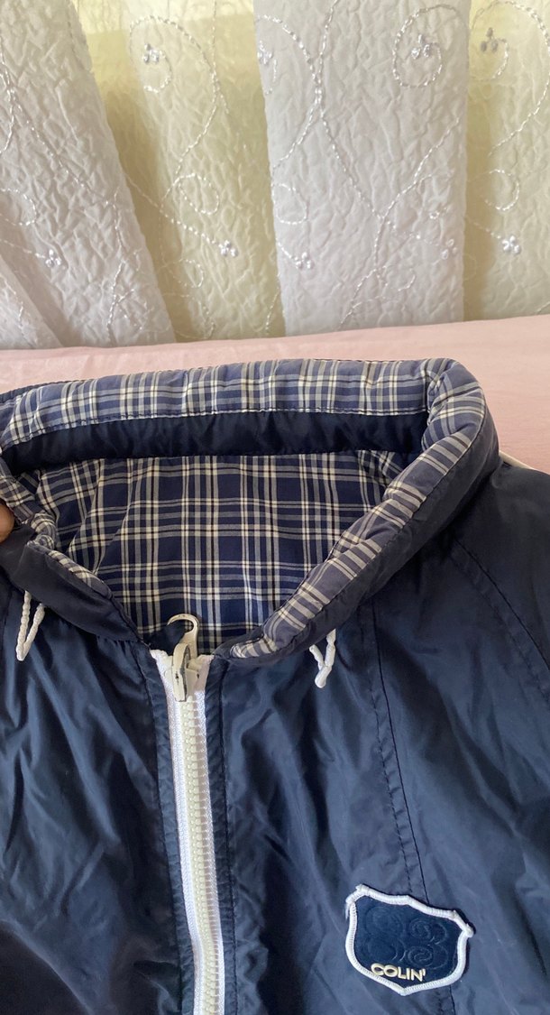 Mavi Erkek Midi Yağmurluk Fermuarlı - Görsel 4