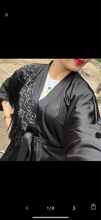 Taş işlemeli abaya