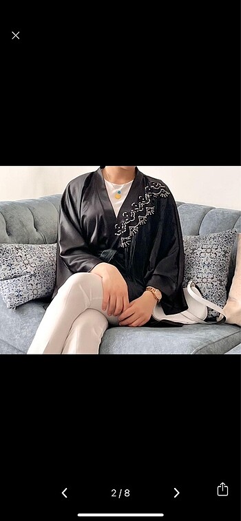 xl Beden siyah Renk Taş işlemeli abaya