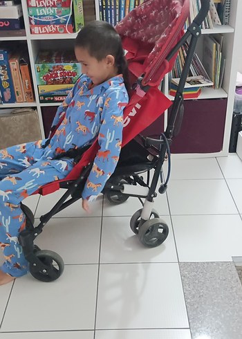 Koyu Kırmızı Bebek Arabası - Görsel 5