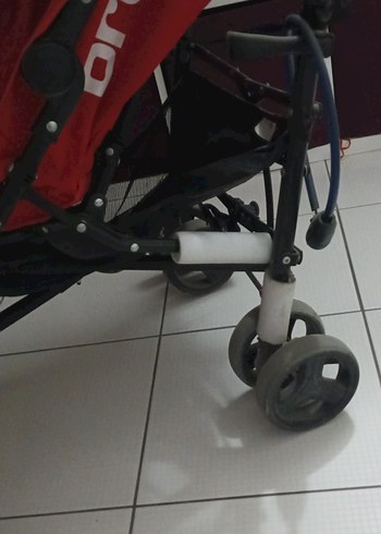 Koyu Kırmızı Bebek Arabası - Görsel 4