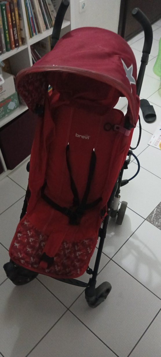 Koyu Kırmızı Bebek Arabası - Görsel 2