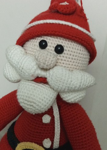 Renkli Kırmızı Amigurumi Noel Baba Figürü - Görsel 4
