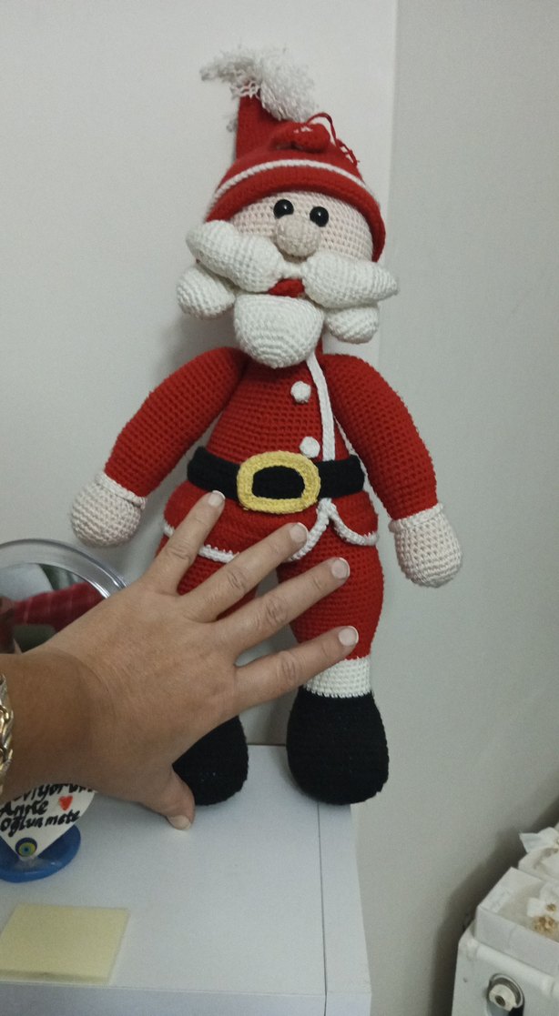Renkli Kırmızı Amigurumi Noel Baba Figürü - Görsel 3
