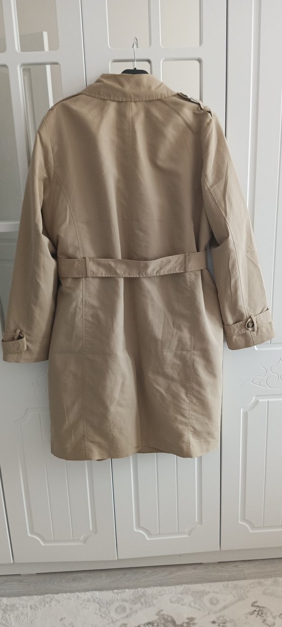 46 beden Bej Kuşaklı Kadın Trençkot - Görsel 5