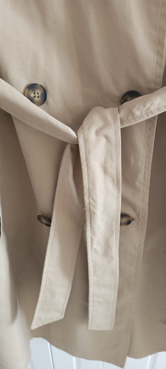 46 beden Bej Kuşaklı Kadın Trençkot - Görsel 4