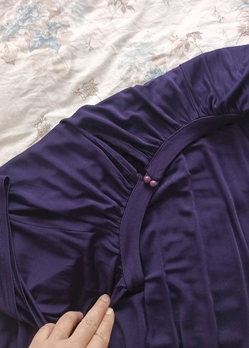 Mor Salaş Drapeli yarasa Kollu Bluz - Görsel 4