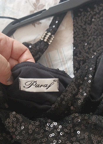 Siyah Uzun Drapeli Abiye Elbise - Görsel 9