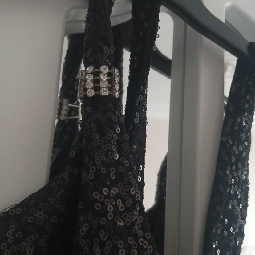 Siyah Uzun Drapeli Abiye Elbise - Görsel 3