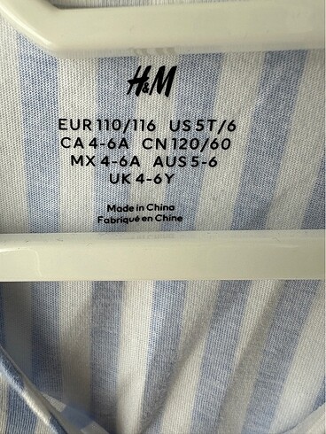 6 Yaş Beden mavi Renk H&M kız çocuk elbise
