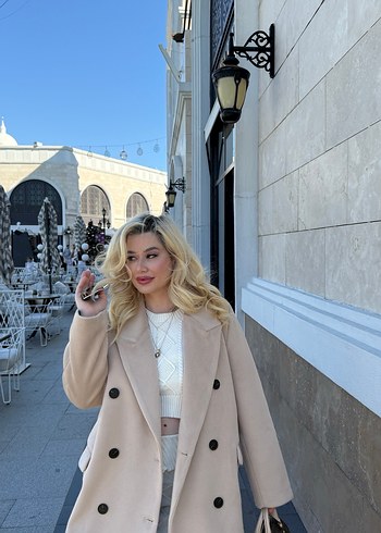 Mai kırık beyaz kazak etek fermuarlı takım - Görsel 6