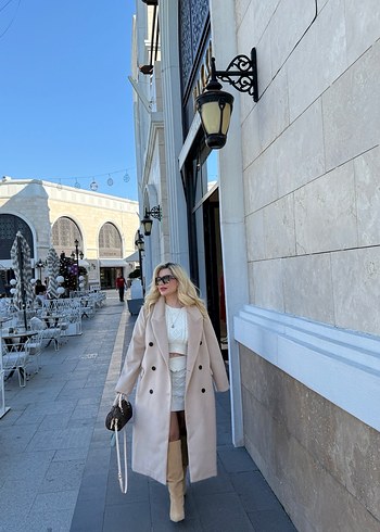 Mai kırık beyaz kazak etek fermuarlı takım - Görsel 8