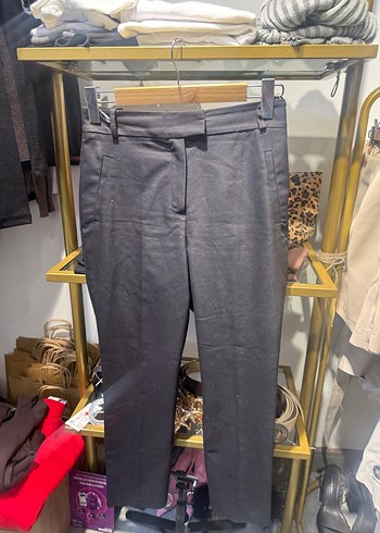 Gri Kadın Midi Kumaş Pantolon - Görsel 3